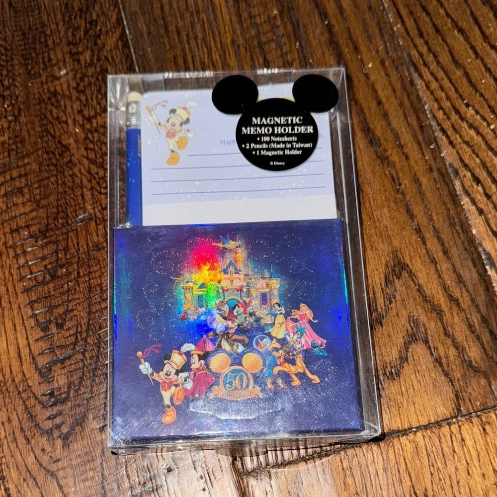 NWT Disney Blue and Gold Memo Holder with Notepad - Picture 1 of 4
